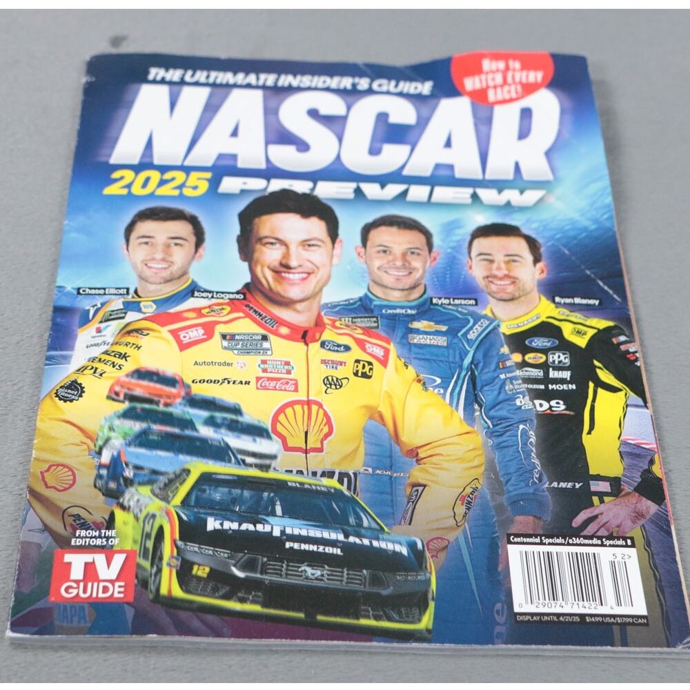 TV Guide NASCAR 2025 Preview Magazine Joey Logano Kyle Larson Chase Elliott
